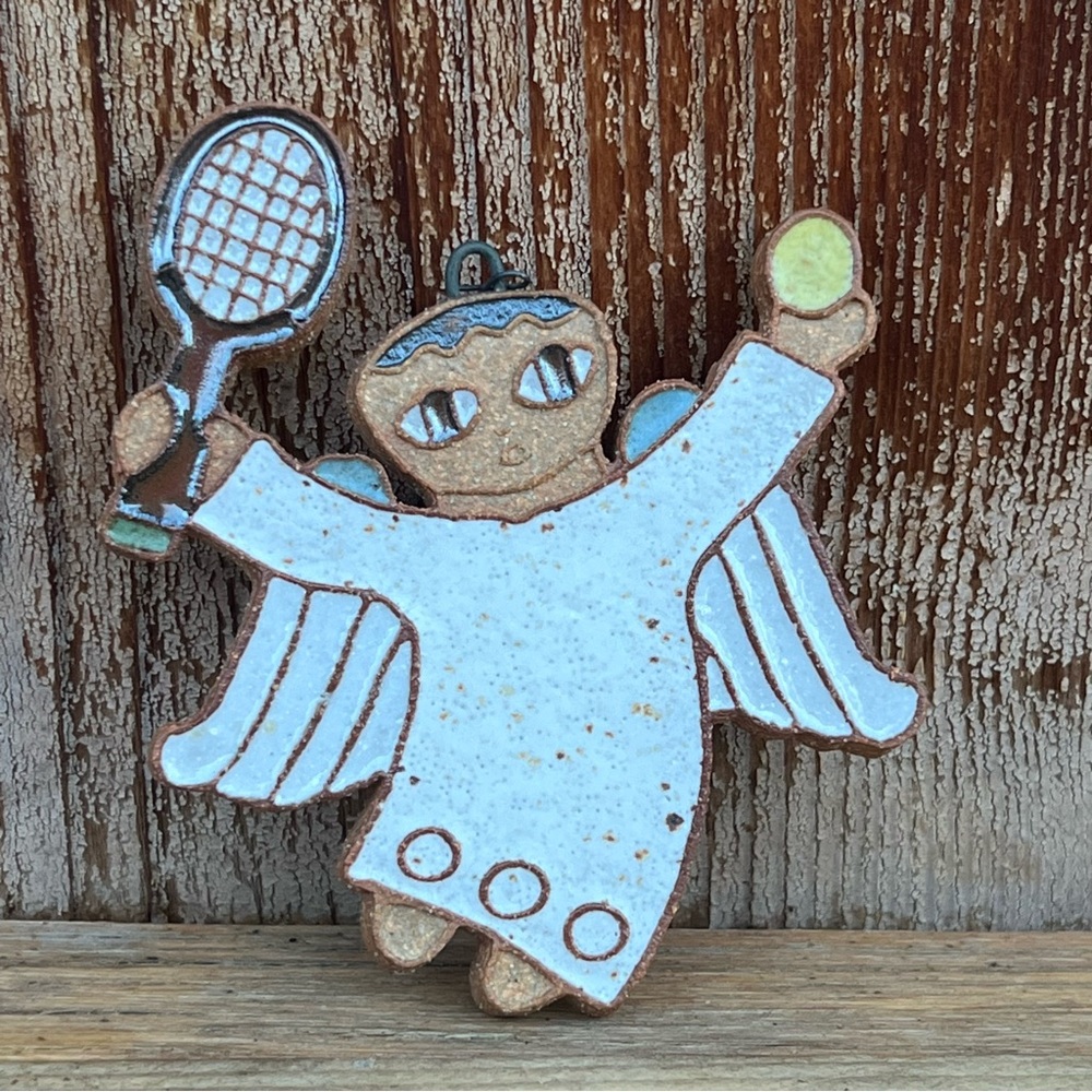 Saint Andrews Abbey ceramics tennis angel ornament